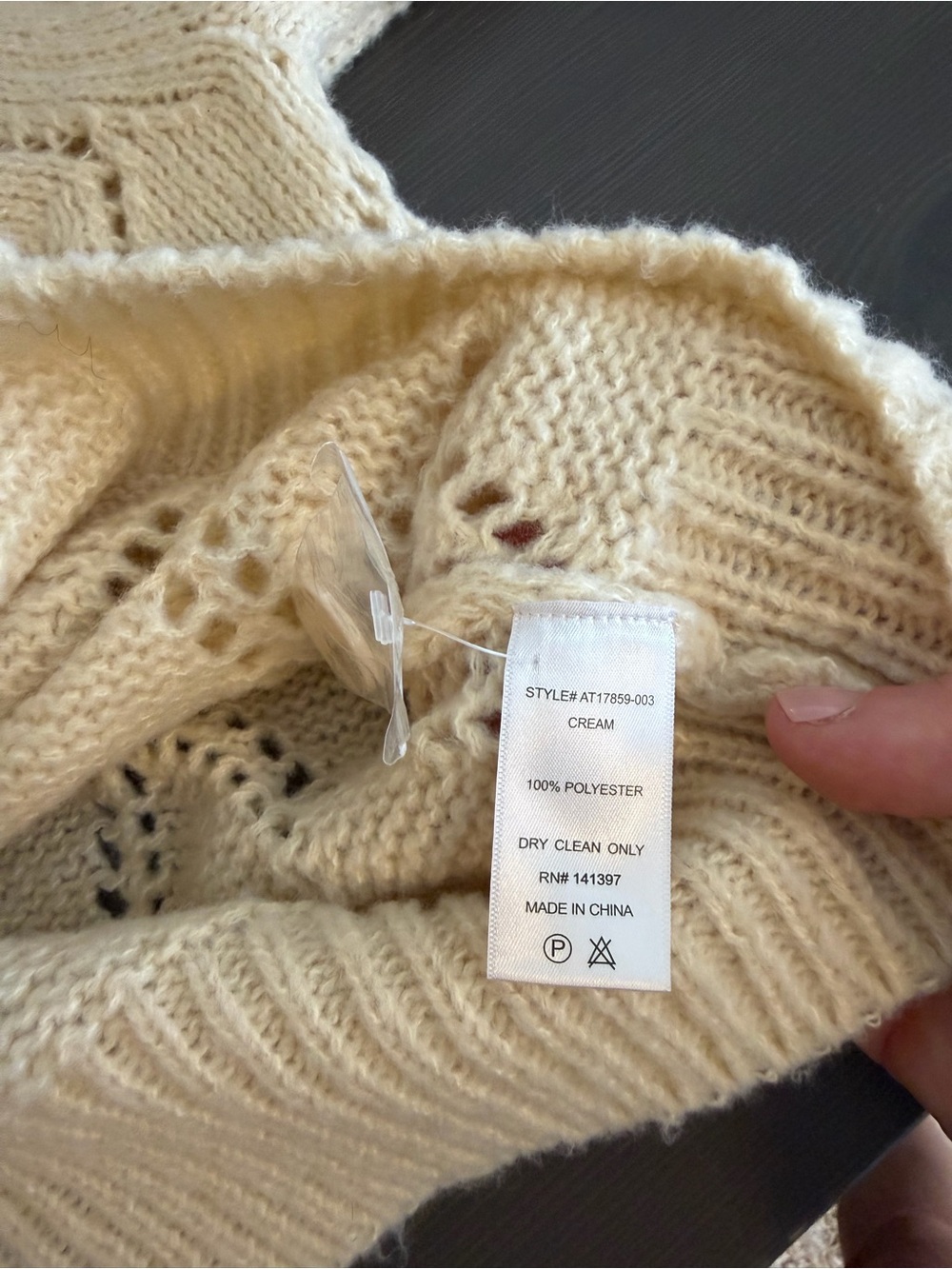 Astr Cream Openwork Knit Button-Front Cardigan - Picture 6 of 7